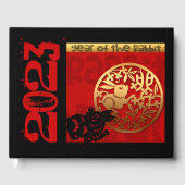 Cute Rabbit Chinese custom Year Zodiac Birthday GB Gastenboek (Voorkant)