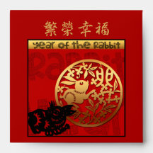 Cute Rabbit Chinese nieuwjaarsenvelop voor het Rod