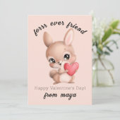 Cute rabbit Classroom Valentijn card Feestdagenkaart (Staand voorkant)