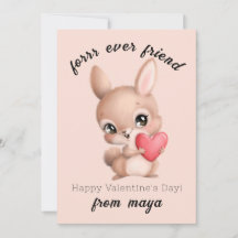 Cute rabbit Classroom Valentijn card