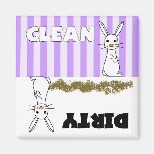Cute Rabbit Clean/Dirty Dishwasher Magnet