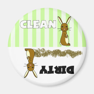 Cute Rabbit Clean/Dirty Dishwasher Magnet
