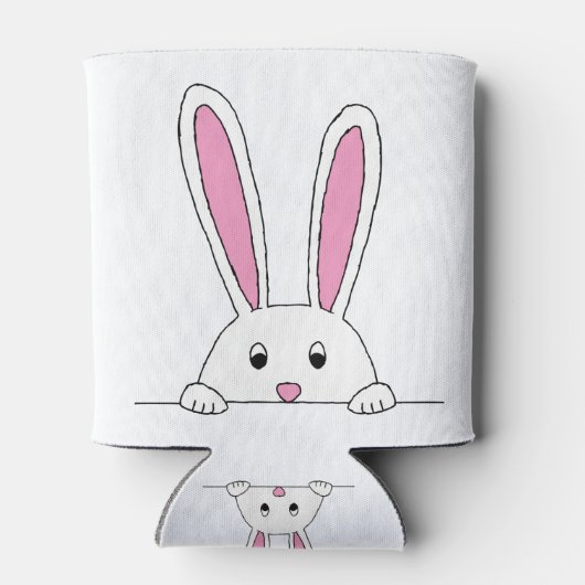 Cute Rabbit Clipart Peaking Cute Animals Bunny Art Blikjeskoeler (Achterkant)