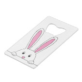 Cute Rabbit Clipart Peaking Cute Animals Bunny Art Creditkaart Flessenopener (Achterkant Gekanteld)