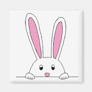 Cute Rabbit Clipart Peaking Cute Animals Bunny Art Magneet