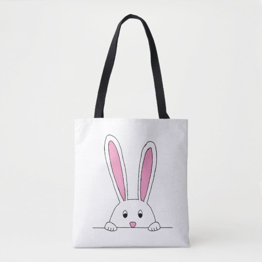 Cute Rabbit Clipart Peaking Cute Animals Bunny Art Tote Bag (Voorkant)