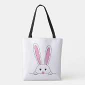 Cute Rabbit Clipart Peaking Cute Animals Bunny Art Tote Bag (Achterkant)