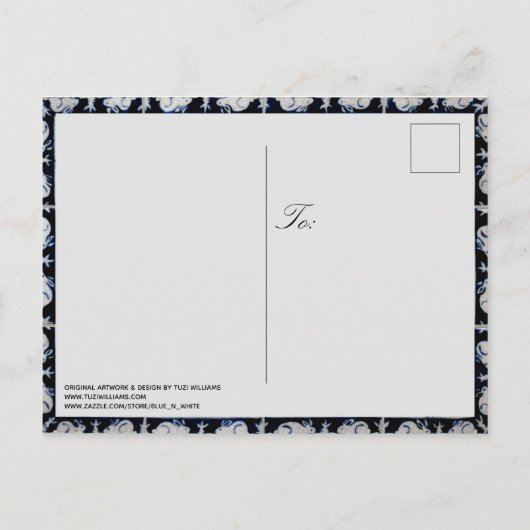 Cute Rabbit Cute Bunny Dedham Delft Tile Briefkaar Briefkaart (Achterkant)