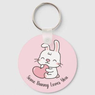 Cute Rabbit, die een beetje geamuseerd is... houdt Sleutelhanger