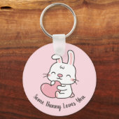 Cute Rabbit, die een beetje geamuseerd is... houdt Sleutelhanger (Voorkant)