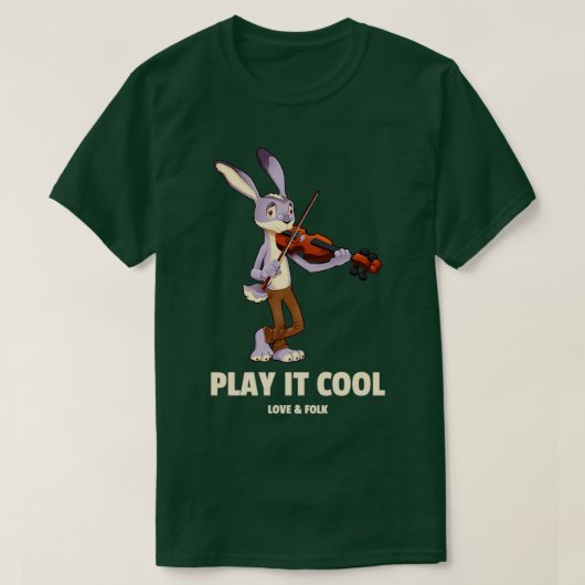 Cute Rabbit die een Violin speelt T-shirt (Design voorkant)