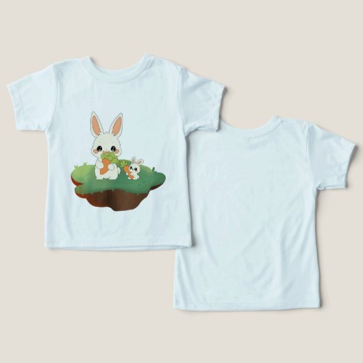 Cute Rabbit Duo with Carrots (Ontwerp Voorkant & Achterkant)