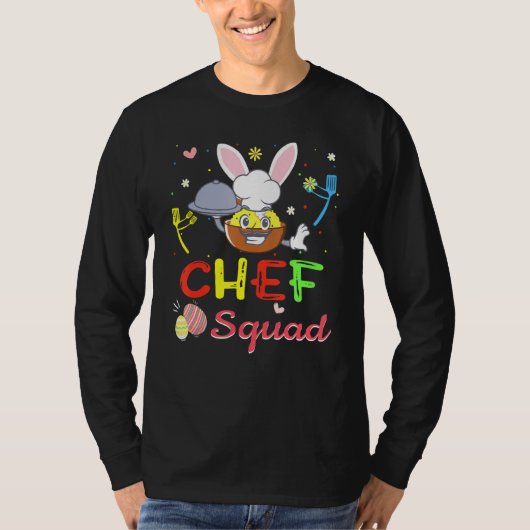 Cute Rabbit Easter Chef Squad Bunny Eggs Jobs T-shirt (Voorkant)