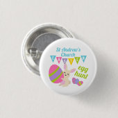 Cute Rabbit Easter Egg Hunt Blue Ronde Button 3,2 Cm (Voorkant /achterkant)