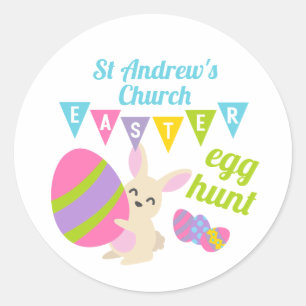 Cute Rabbit Easter Egg Hunt Ronde Sticker