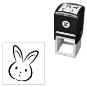 Cute Rabbit Face Zelfinktende Stempel (In situ)
