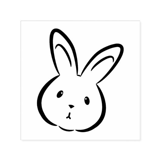 Cute Rabbit Face Zelfinktende Stempel (Design)