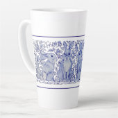 Cute Rabbit Family Blue White Delft Dedham Mok (Linkerhoek)