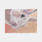 Cute Rabbit Fleece Deken (Voorkant (Horizontaal))