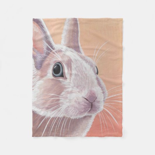 Cute Rabbit Fleece Deken (Voorkant)