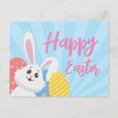 Cute Rabbit Happy Easter Briefkaart (Voorkant)