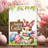 Cute Rabbit 'HAPPY EASTER' Card  Kaart