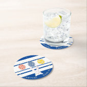 Cute Rabbit Happy Easter Eggs Hunt Party Moderne Ronde Kartonnen Onderzetter (Insitu)