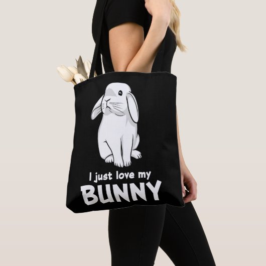Cute Rabbit Ik hou gewoon van mijn Bunny Tote Bag (Dichtbij)