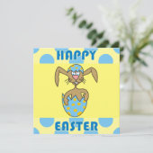 Cute Rabbit in Egg Easter Party Invitations Kaart (Staand voorkant)