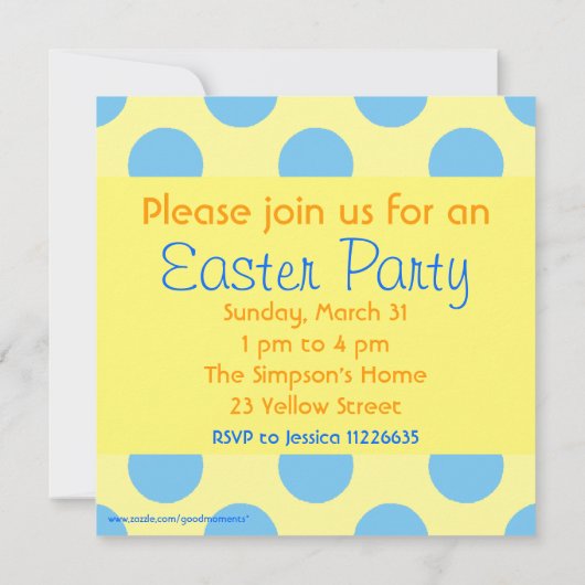 Cute Rabbit in Egg Easter Party Invitations Kaart (Achterkant)