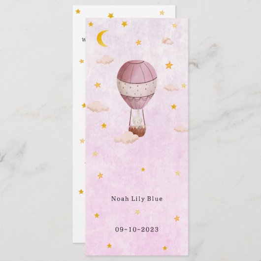 Cute Rabbit In Magical Night With Moon And Stars (Voorkant / Achterkant)