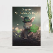 Cute Rabbit in Pet St. Patrick's Day Feestdagen Kaart (Voorkant)