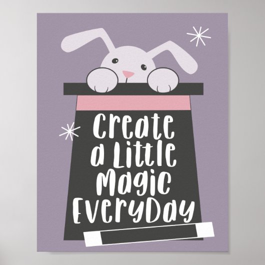 Cute Rabbit Inspirerend Quote Girls Nursery Room Poster (Voorkant)