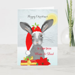 Cute Rabbit Kerstmis Holiday Speciaal Feestdagen Kaart