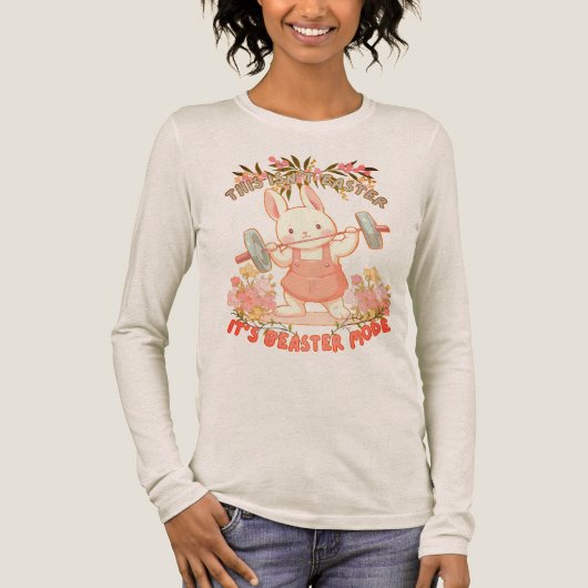 Cute Rabbit Lifter  Tri-Blend Shirt (Voorkant)