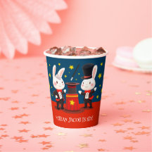 Cute Rabbit Magicians on Stage Magical Birthday