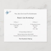 Cute Rabbit On A Picnic With Balloons Invitation Briefkaart (Achterkant)