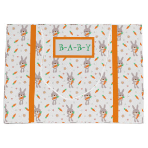 Cute Rabbit Oranje Boy Girl Groot Cadeauzakje