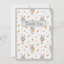 Cute Rabbit Oranje Grey Boy Girl