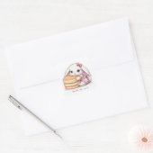 Cute Rabbit & Pancake - Adorable Breakfast Sweet  Vierkante Sticker (Envelop)