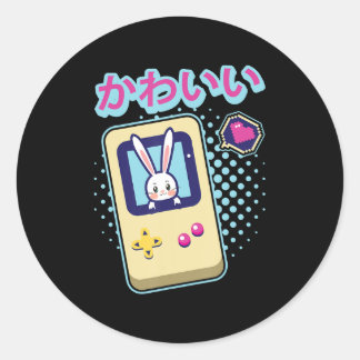 Cute Rabbit Pastel Kawaii Gamer Japans Anime Ronde Sticker
