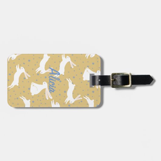Cute Rabbit Pattern Design - Bagagelabel (Voorkant horizontaal)