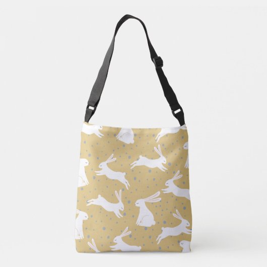 Cute Rabbit Pattern Design - Crossbody Tas (Achterkant)