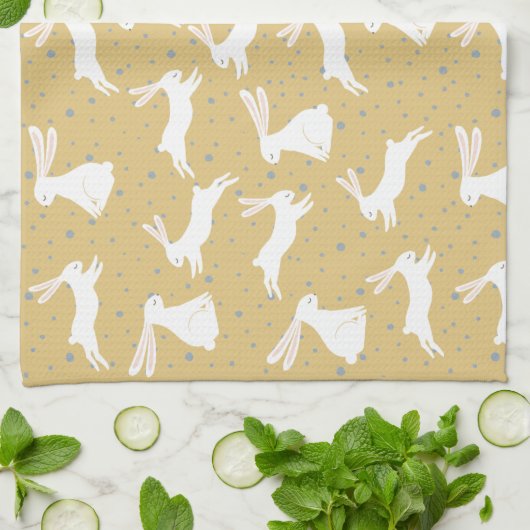 Cute Rabbit Pattern Design Theedoek (Gevouwen)