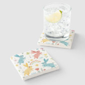 Cute Rabbit Pattern Stenen Onderzetter (Zijkant)