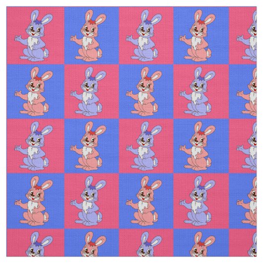 Cute Rabbit Pattern Stof (Swatch)