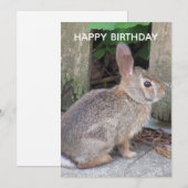 Cute Rabbit Photo Birthday Flat Kaart (Voorkant / Achterkant)