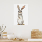 Cute Rabbit Portret Digital Print (Keuken)