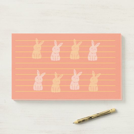 Cute Rabbit Post-it® Notes (Op bureau)