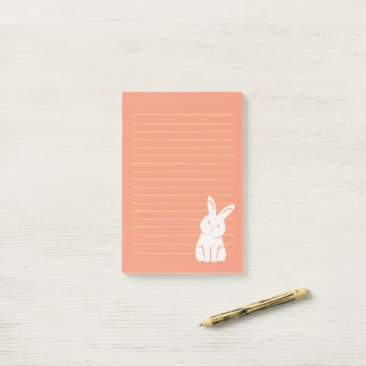 Cute Rabbit Post-it® Notes (Op bureau)